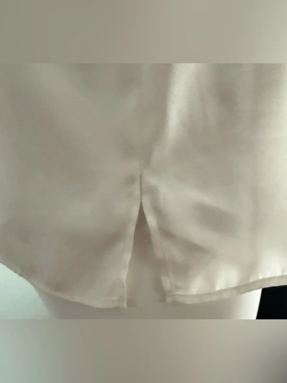 CHANEL Uniform ivory Blouse Shirt Tie Bow Pearl Buttons Polyester 38/6 - Picture 7 of 16